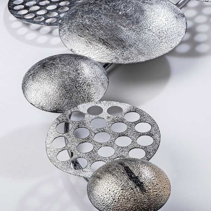 Wallity Aurora 5 - Escultura de pared de metal plata